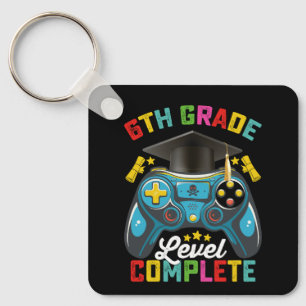Porte-clés Jeu de niveau 6e année de fin d'études Gamer