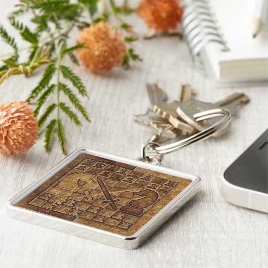 PORTE-CLÉS JEU D'ÉCHECS DANS LA PIERRE (Côté)