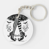 Porte-clés Jeu d'Halloween blanc et noir (Dos)