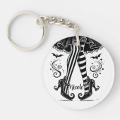 Porte-clés Jeu d'Halloween blanc et noir (Devant)