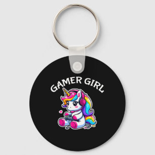 Porte-clés Jeu Vidéo Cute Jeu Unicorn Gamer Girl 1
