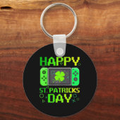 Porte-clés Jeu vidéo de la Saint-Patrick Gamer Trèfle Garçons (Recto)