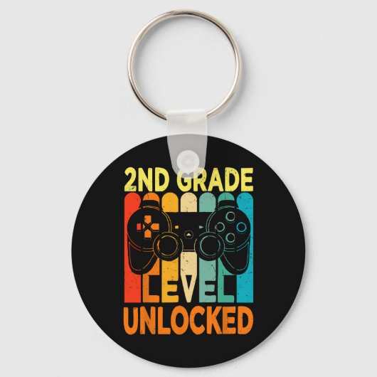 Porte-clés Jeu Vidéo Déverrouillé De 2E Année À L'École (Recto)