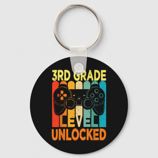 Porte-clés Jeu vidéo déverrouillé de 3e année à l'école (Recto)