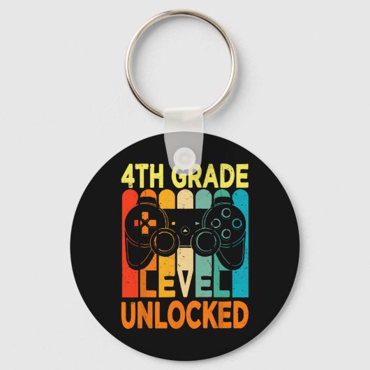 Porte-clés Jeu vidéo déverrouillé de 4e année à l'école (Recto)