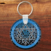 Porte-clés Jeu vidéo noir bleu Gamer Bar Mitzvah (Verso)