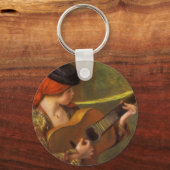 Porte-clés Jeune Espagnole avec guitare par Pierre Renoir (Recto)