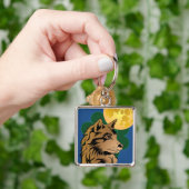 Porte-clés jeune loup rêveur (main)
