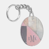 Porte-clés Jeune mariée de rougissement du monogramme | (Devant gauche)