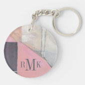 Porte-clés Jeune mariée de rougissement du monogramme | (Dos)