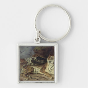 Porte-clés Jeune tigre jouant avec sa mère, 1830 (huile
