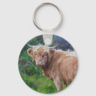 Porte-clés jeune vache des Highlands