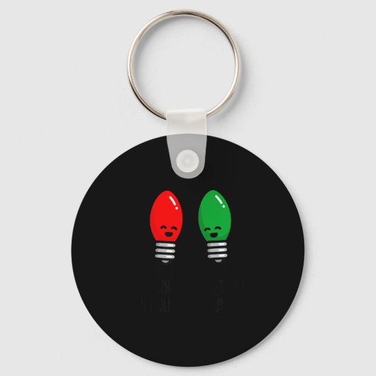 Porte-clés Jeux de mots drôles de lumières de Noël fonctionna (Recto)