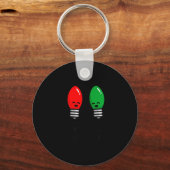 Porte-clés Jeux de mots drôles de lumières de Noël fonctionna (Recto)