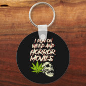 Porte-clés J'Exécute Des Films D'Horreur D'Herbe Crâne Drôle  (Recto)