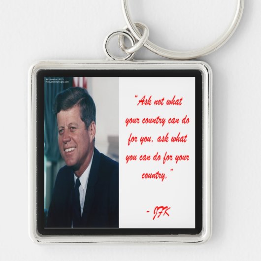 Porte-clés JFK & Citation de Ne Pas Demander (Devant)
