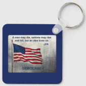 Porte-clés JFK Citation Démocratie Drapeau américain Design (Dos)