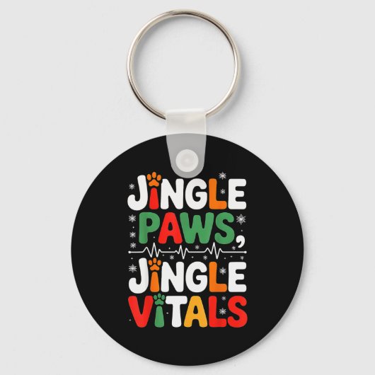 Porte-clés Jingle Paws Jingle Vitals Funny Vet Nurse Xmas (Recto)