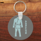 Porte-clés Jiu Jitsu BJJ Gi Grey Personnalisé (Recto)