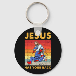 Porte-clés Jiu Jitsu Brésilien Jésus est derrière toi BJJ MMA