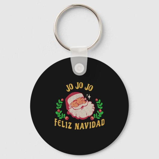 Porte-clés Jo Jo Jo Feliz Navidad Santa Christmas In Spanish (Recto)