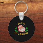 Porte-clés Jo Jo Jo Feliz Navidad Santa Christmas In Spanish (Recto)