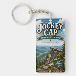 Porte-clés Jockey Cap Fryeburg Maine Rectangle Acrylique