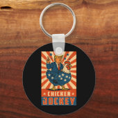 Porte-clés Jockey de poulet Trump Mème amusant 10 (Recto)