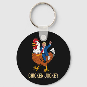 Porte-clés Jockey de poulet Trump Mème amusant 9
