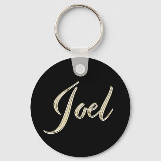 Porte-clés Joel Name whitegold Button (Recto)