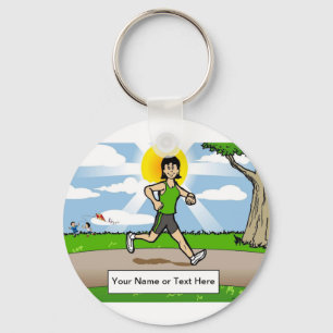 Porte-clés Jogger, coureur - Dessin féminin