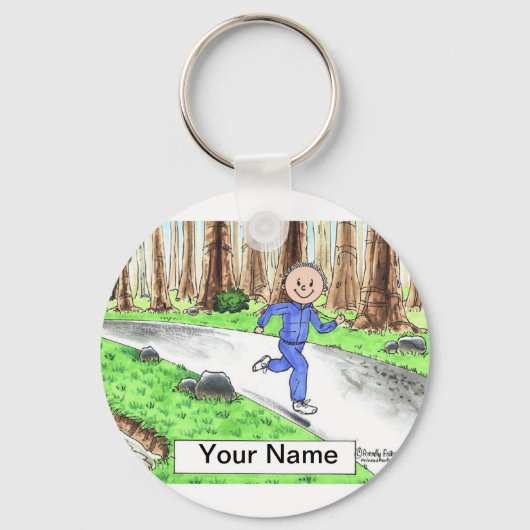 Porte-clés Jogger - Dessin masculin par PrintedPerfection.com (Recto)