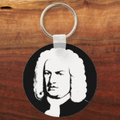 Porte-clés Johann Sebastian Bach abstrakt in Schwarz und weiß (Front)