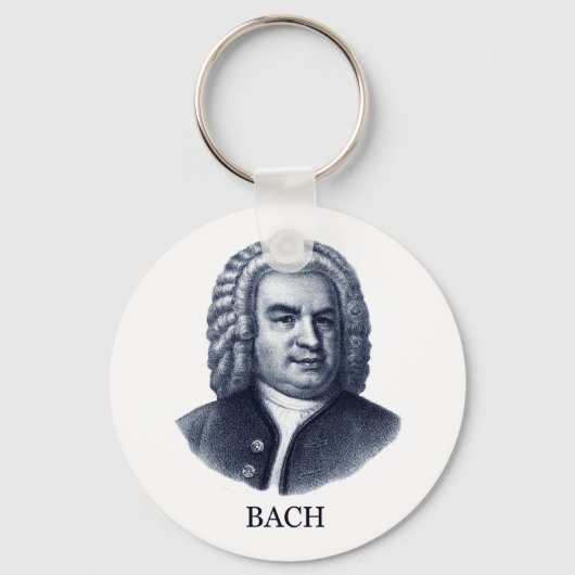 Porte-clés Johann Sebastian Bach, bleu (Recto)