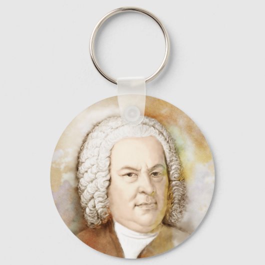 Porte-clés Johann Sebastian Bach Portrait en beige (Recto)