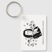 Porte-clés Johann Sebastian Bach Portrait et buste avec notes (Recto)