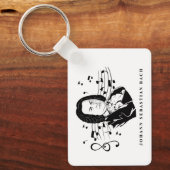 Porte-clés Johann Sebastian Bach Portrait et buste avec notes (Recto)