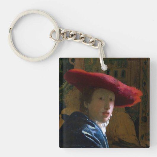 Porte-clés Johannes Vermeer - Fille avec un Casquette rouge (Devant)