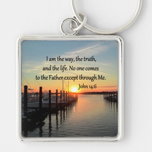 PORTE-CLÉS JOHN 14:6 DESIGN PHOTO SUNSET (Devant)