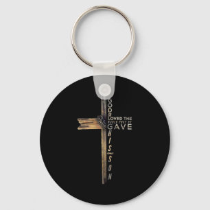 Porte-clés John 3_16 Christian Cross Bible Update