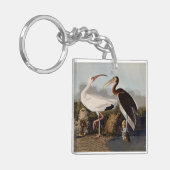 Porte-clés John James Audubon White Ibis Bird Print Classic (Devant gauche)