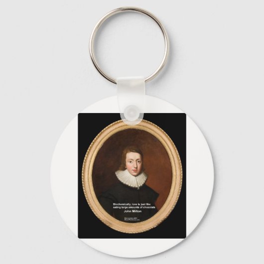 Porte-clés John Milton Amour & Chocolat Citation Cadeaux & Ca (Recto)