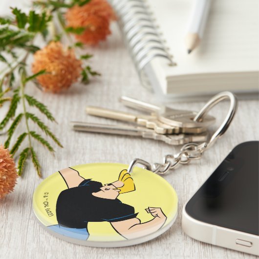 Porte-clés Johnny Bravo Flexing (Devant droit)