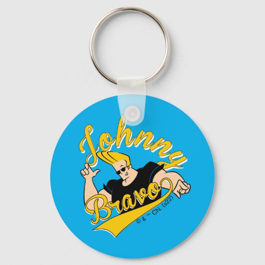 Porte-clés Johnny Bravo Graphisme sportif (Recto)