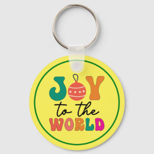 Porte-clés Joie au monde Typographie de Noël colorée