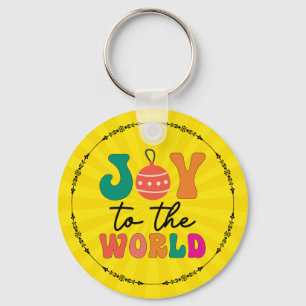Porte-clés Joie au monde Typographie de Noël colorée