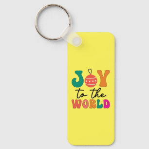 Porte-clés Joie au monde Typographie de Noël colorée