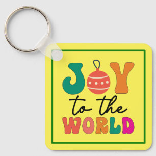 Porte-clés Joie au monde Typographie de Noël colorée