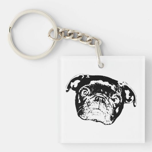 Porte-clés Joie de poche de pug de vacances (Devant)