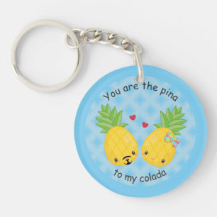 Porte-clés Joli ananas Tropical Pina Colada Romantique